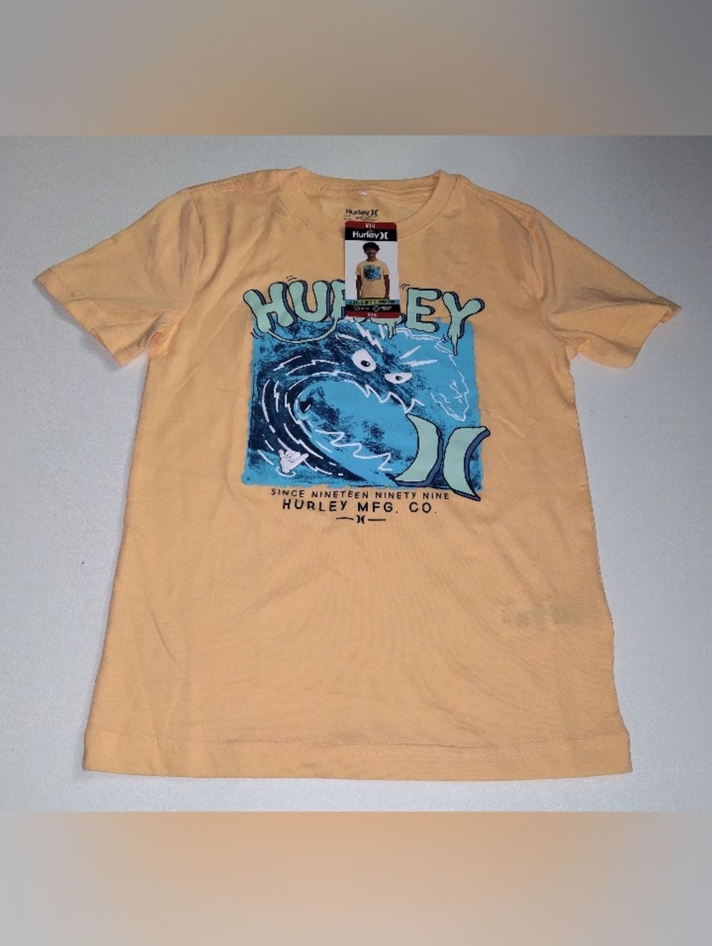 Hurley Boy's Peach Short-Sleeve Surf Graphic Tee New Size M